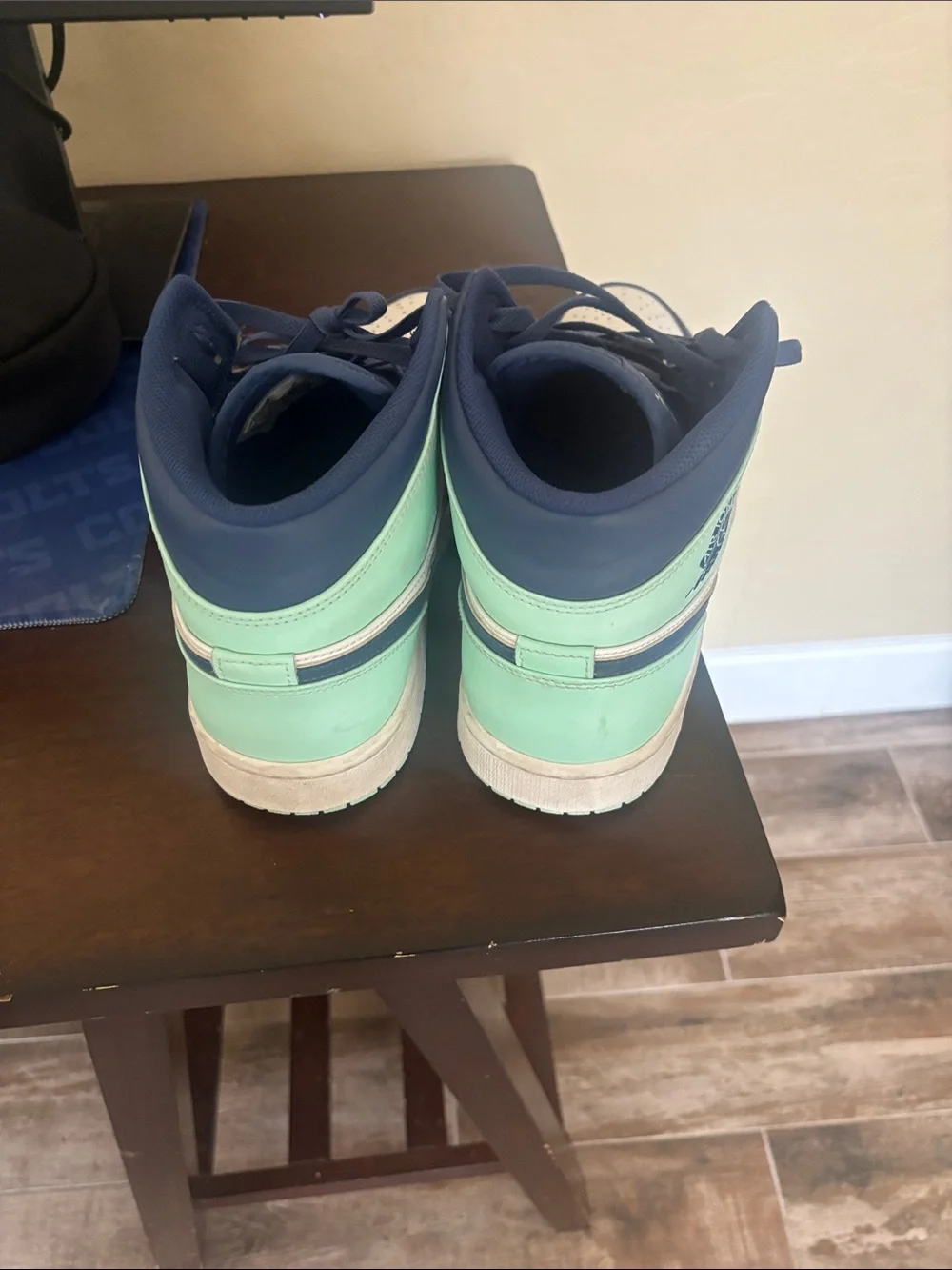 Jordan Men’s High-Top Sneakers in Navy, White & Mint
